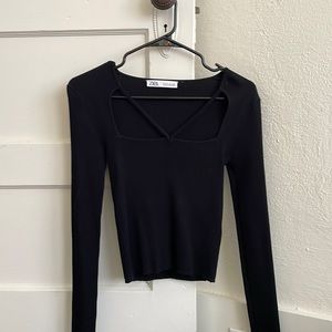 Zara cut out ribbed top, size small